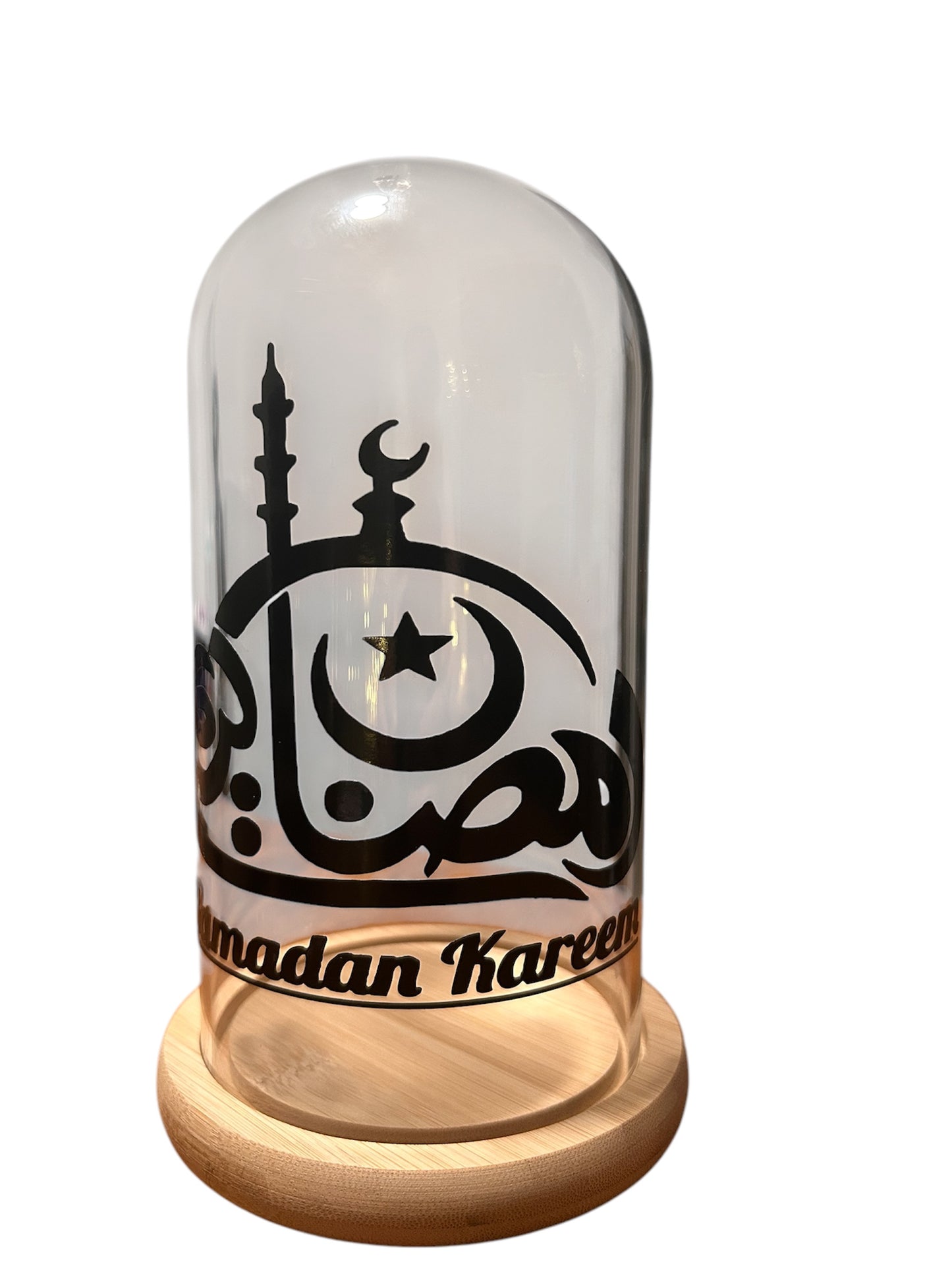 Ramadan Kareem LED Glass Dome Light – Elegant Islamic Home Decor