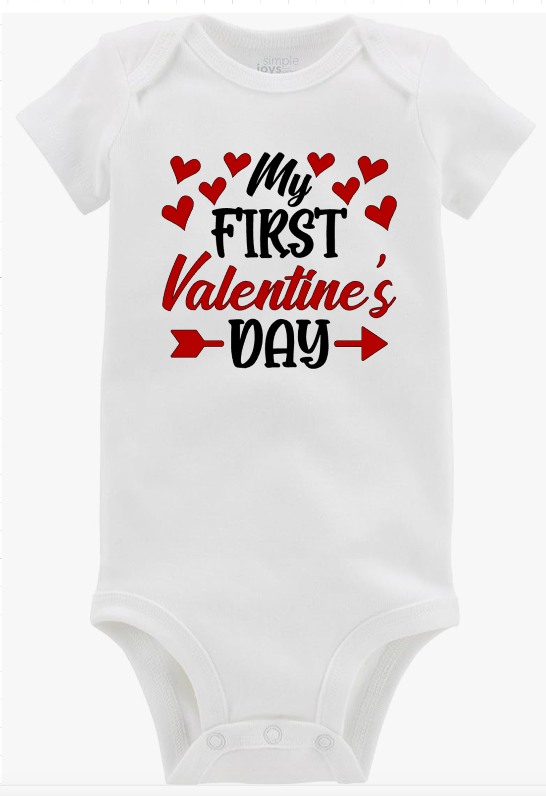 My first valentine's day short-sleeve baby bodysuit