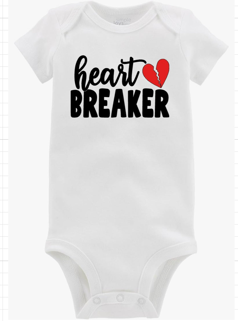 Heartbreaker short sleeve baby bodysuit